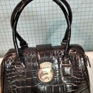 Liz Claiborne Black Faux Leather Handbag. Like new.